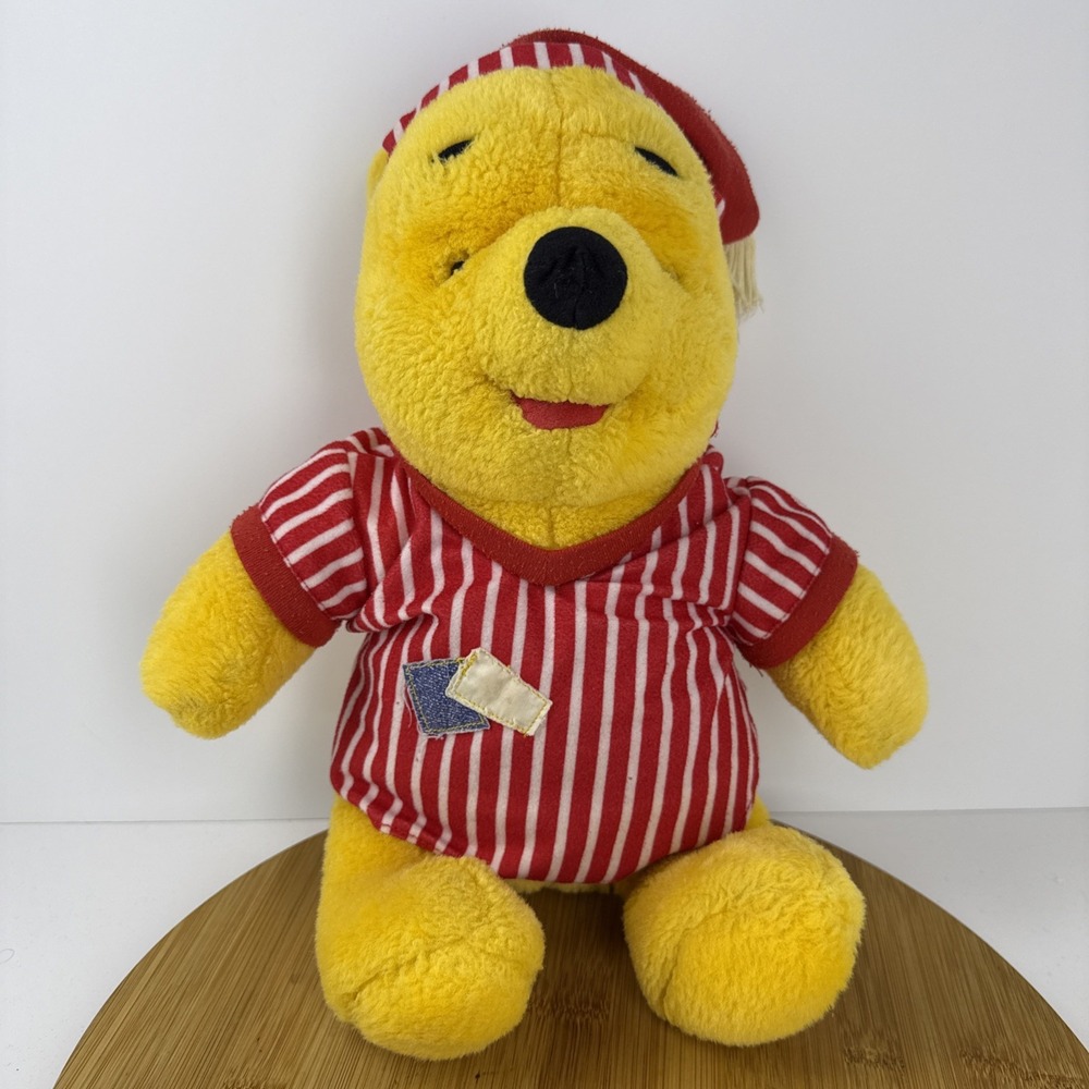 Vintage 1998‎ Mattel Winnie The Pooh Bear Sleepover Plush Toy Pajama Fun 14"